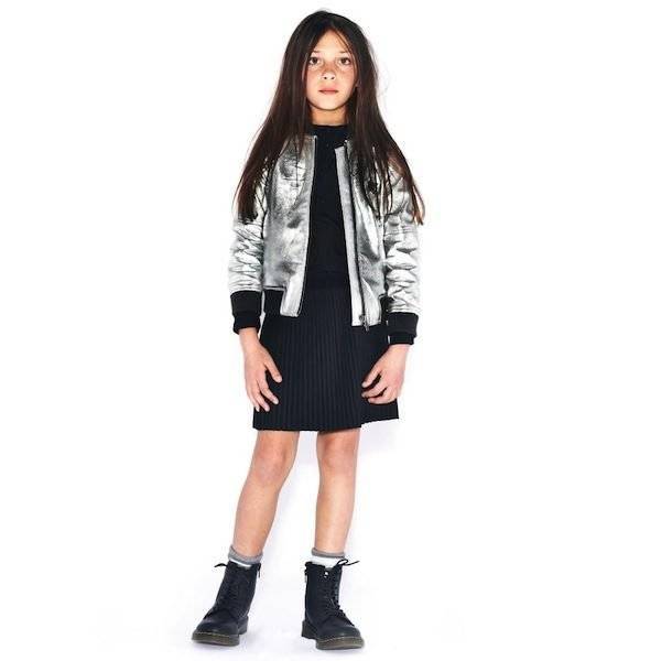 Masala Baby Little Girl's Metallic Bomber Jacket, Gold, 8Y : :  Fashion