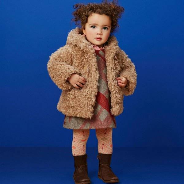 Oilily Baby Girl Light Brown Teddy Bear Faux Fur Coat