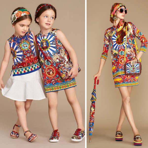 DOLCE & GABBANA Mini Girls Colorful Carretto Siciliano Brocade Dress