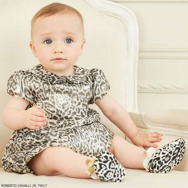 Microprocessor staking iets Roberto Cavalli Baby Girls Mini Me Silk Blend Leopard Pattern Dress