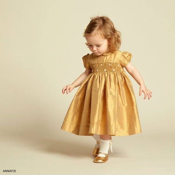 girls gold party dress