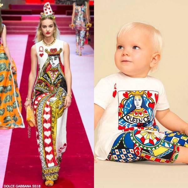 Dolce & Gabbana Baby Girls White Queen Hearts Card Top Leggings
