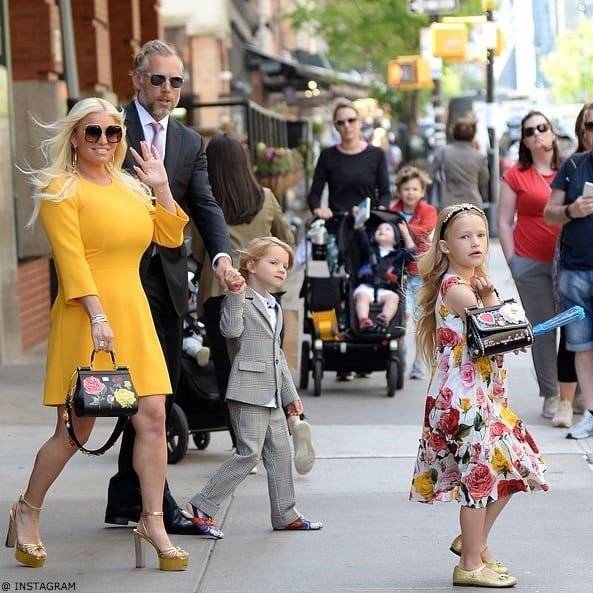 Jessica Simpson's Daughter Maxwell - Dolce & Gabbana Girl Red