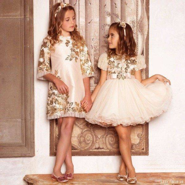 girls rose gold sequin dress