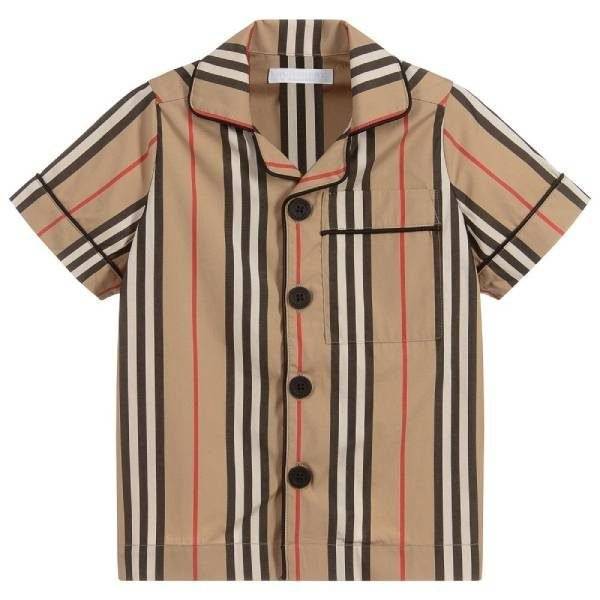 Burberry Kids Boys Beige Vintage Stripe Shirt & Shorts