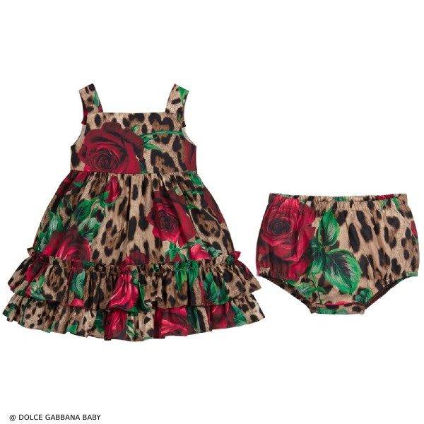 dolce gabbana leopard rose dress