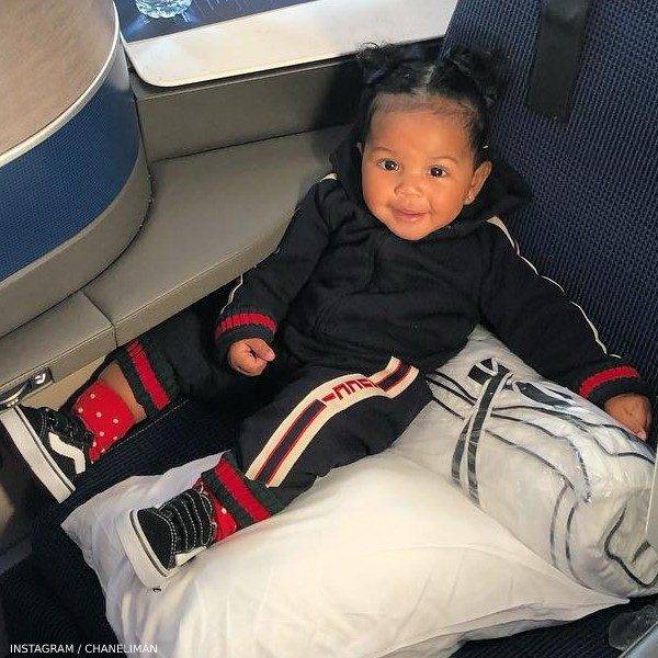 Chanel Iman's Daughter Cali - GUCCI Baby Blue Mini Me Tracksuit