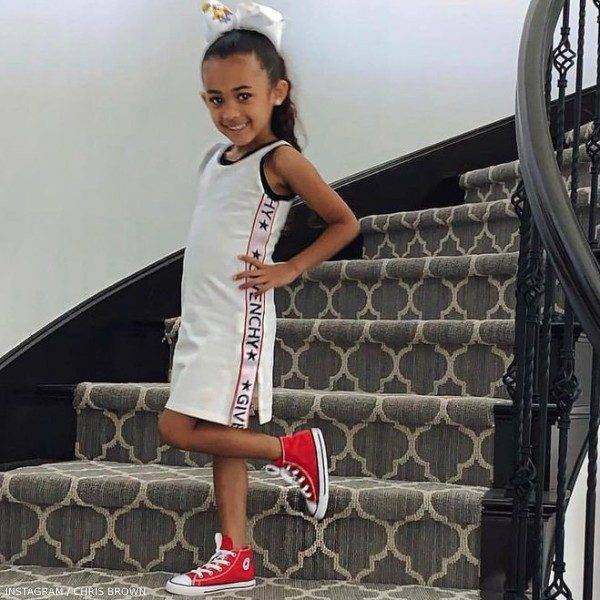 Chris Brown's Daughter Royalty - Givenchy Girls White Logo Dress