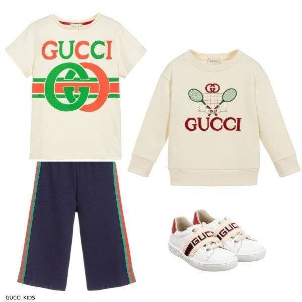 Orkan krydstogt blod Gucci Kids Ivory Tennis Sweatshirt & Navy Blue Logo Blazer