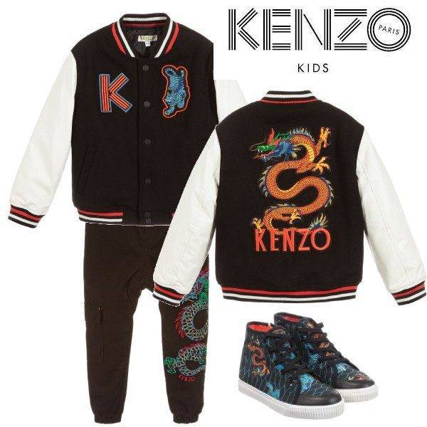 Kenzo Kids Boys Black Dragon \u0026 Tiger 
