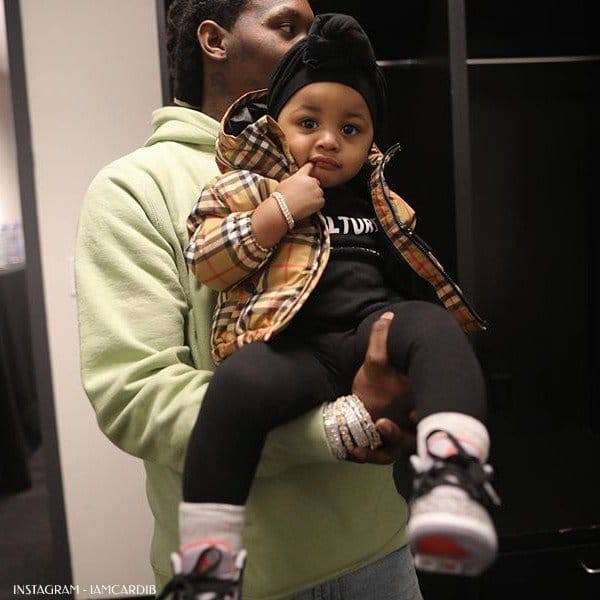Offset's Daughter Kulture - Burberry Baby Beige Check Down Jacket