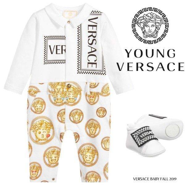 Young Versace Baby White \u0026 Gold Medusa 