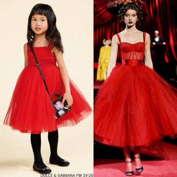 Dolce & Gabbana Girl Mini Me Red Tulle Party Dress