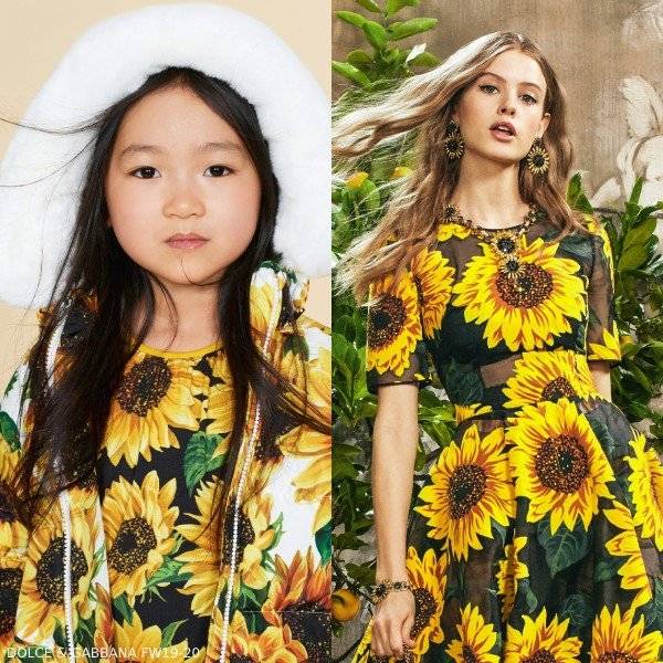 SALE! Dolce & Gabbana Girls Yellow & Black Sunflower Dress