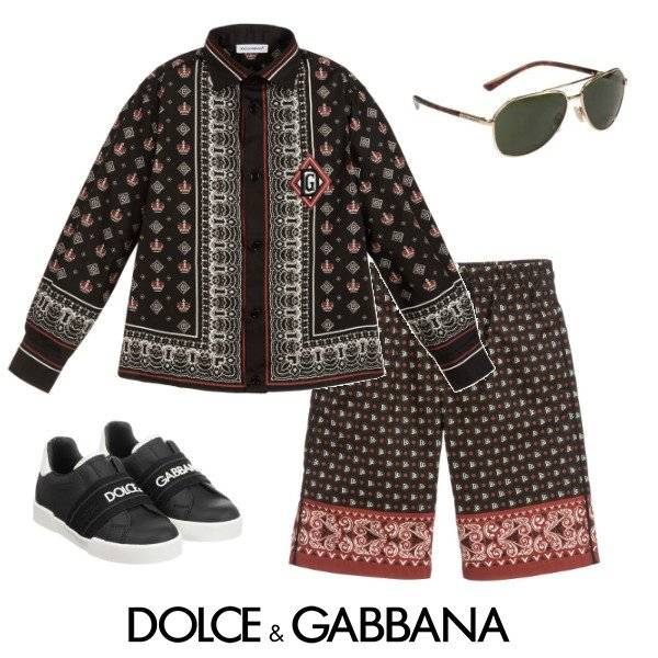 Dolce&Gabbana Men's DNA Bandana Camp Shirt