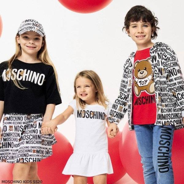 Moschino Kids Mini Me White Black Logo 