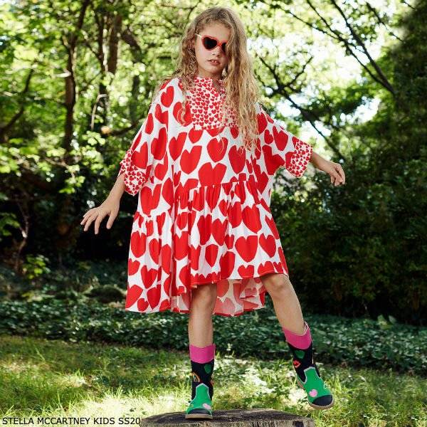 red and white love heart dress