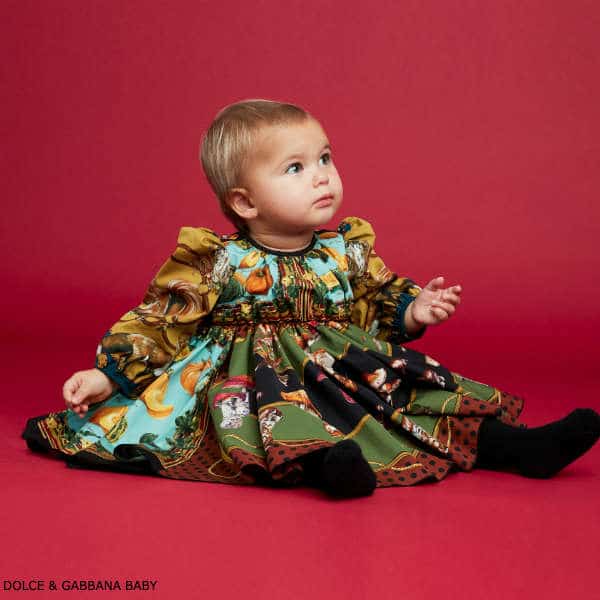 Dolce & Gabbana Baby Girl Mini Me In The Wood Fall Twill Dress