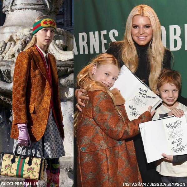 Jessica Simpson's Daughter Maxwell - Gucci Girls Brown GG Coat