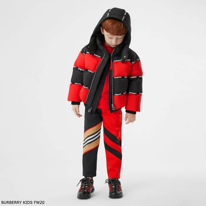 Royalty Brown - Burberry Kids Monogram Red Beige Bomber Jacket