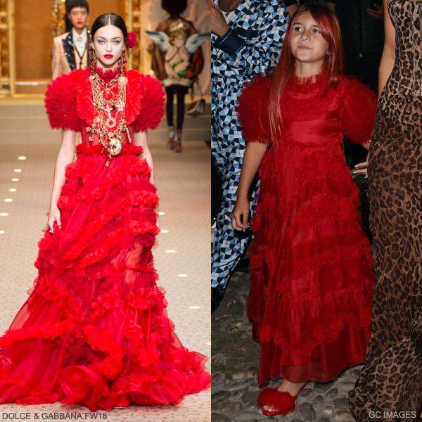 Penelope Disick - Dolce & Gabbana Girls Red Silk Organza Party Dress