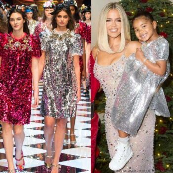 Khloe Kardashian True Thompson Dolce & Gabbana Girls Red Poppy Dress