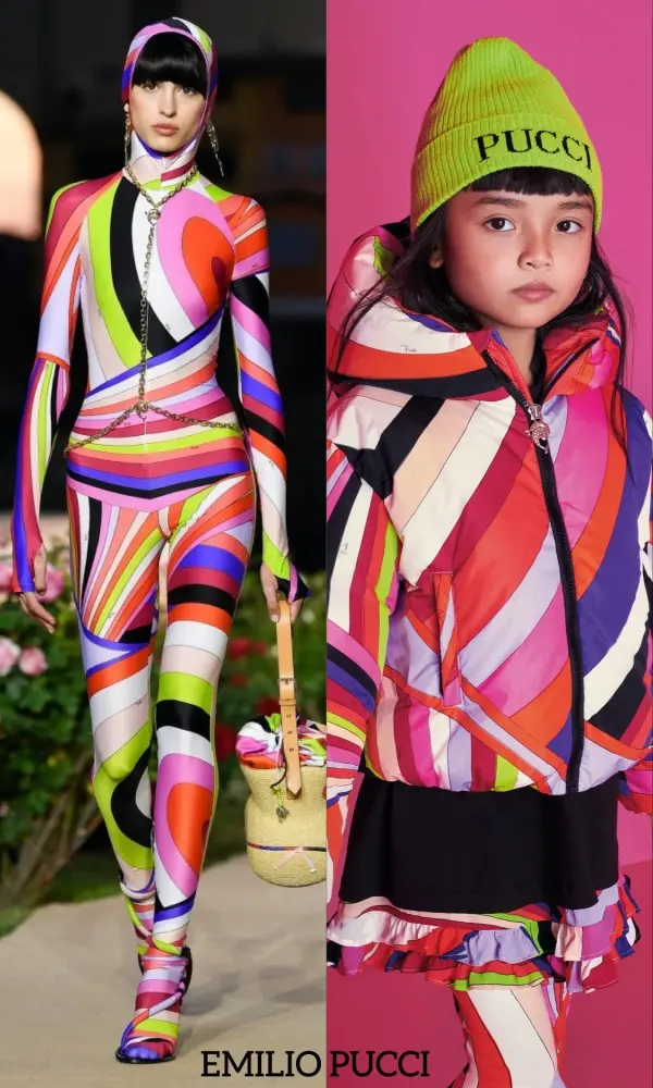 Emilio Pucci Kids Girls Mini Me Colorful Iride Coat Skirt