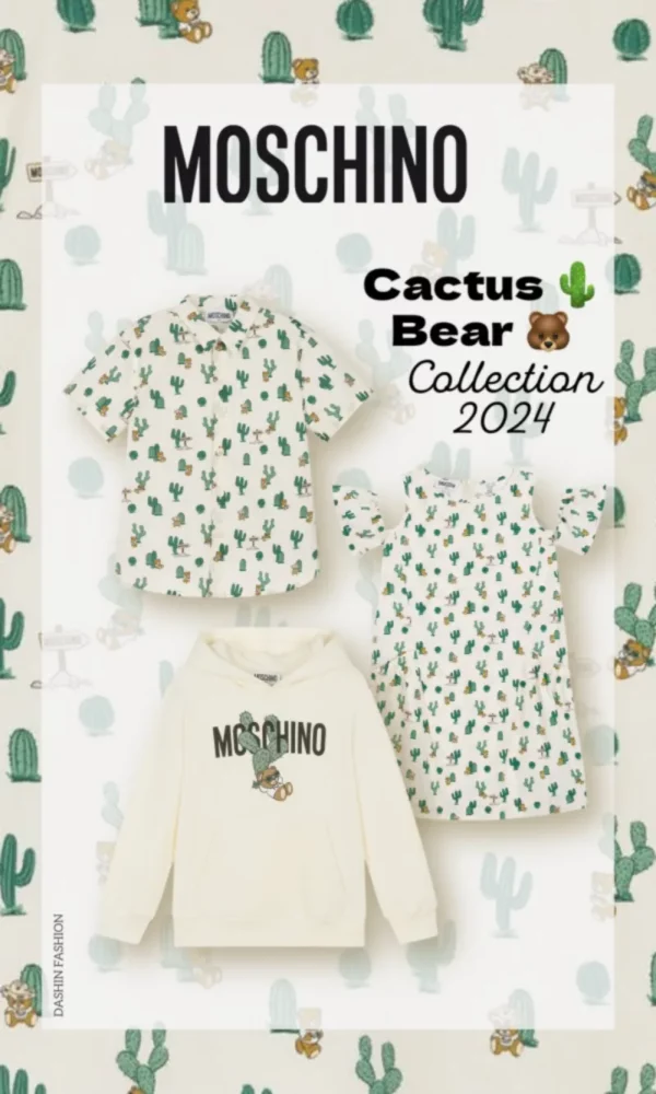 Moschino Kids Cactus Bear Dress Shirt Sweatshirt Summer Collection