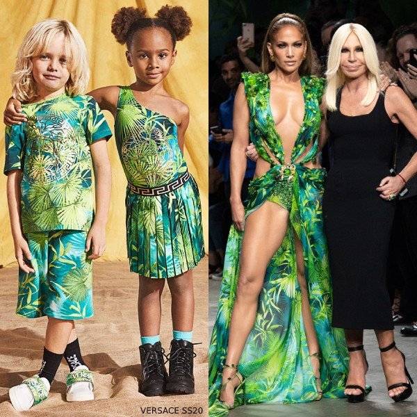 Jennifer Lopez - Young Versace Mini Me Green Jungle Print